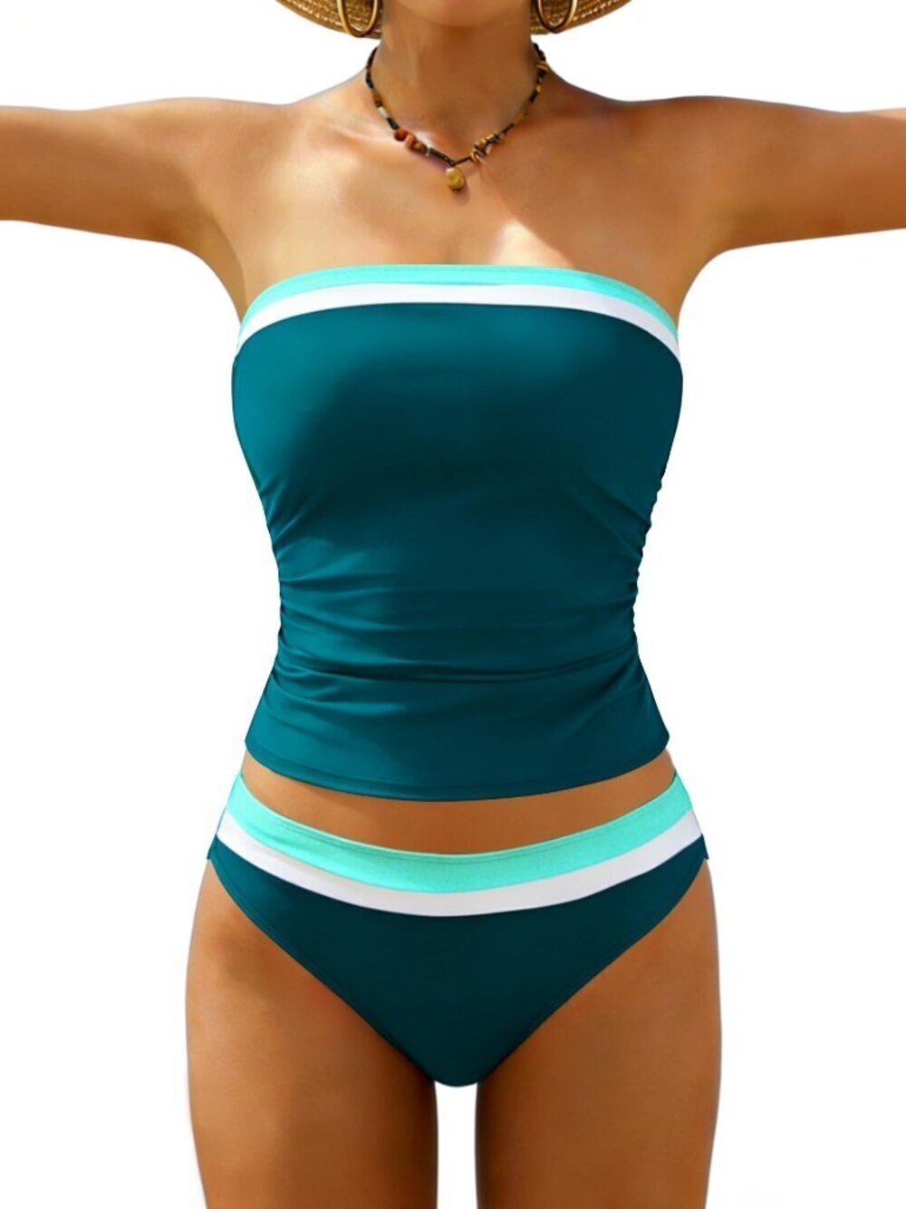 👙 Bandeau Tankini Swimsuit Set | Size Small | NWT 👙 - Picture 5 of 7